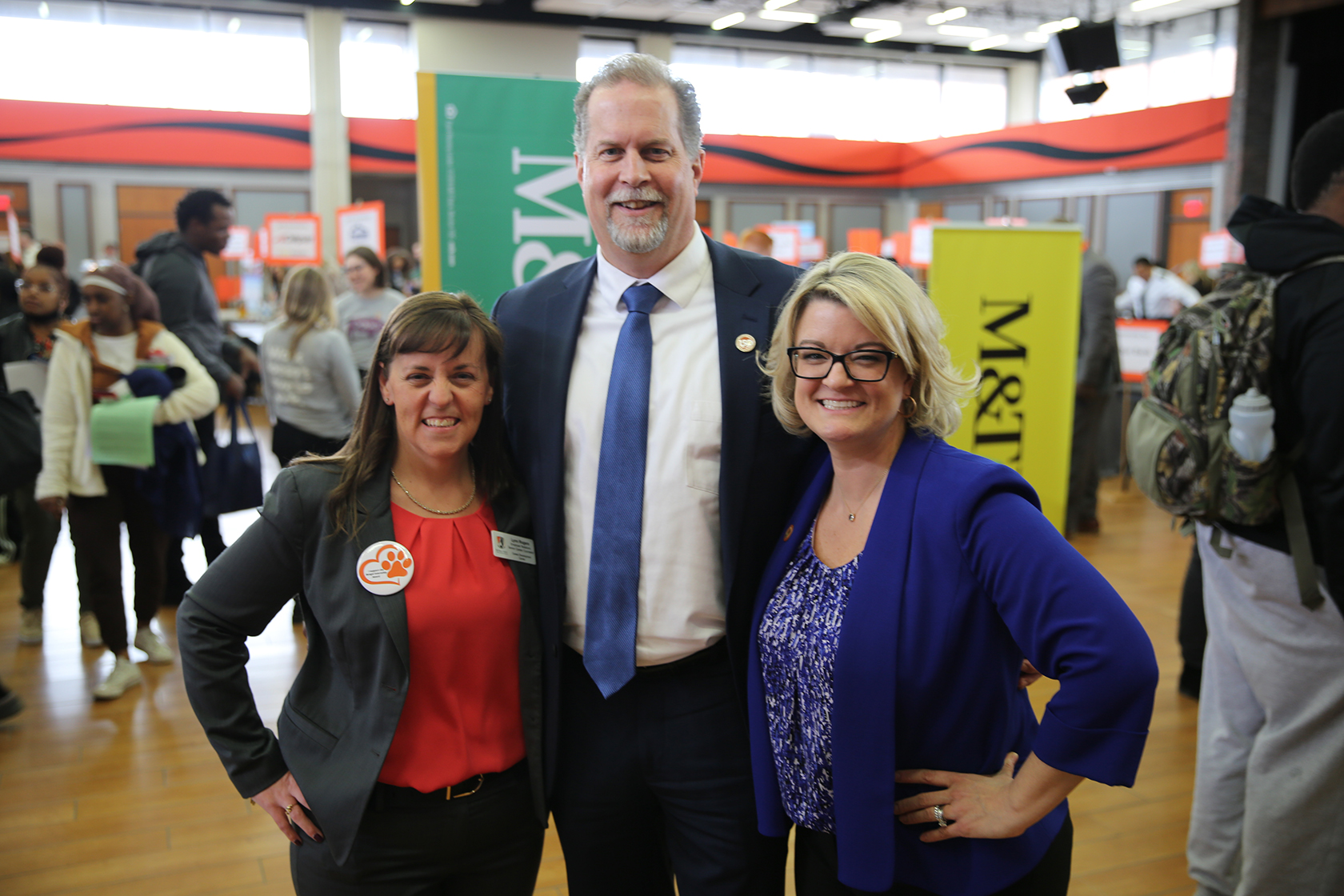 Lynn Rogers, Provost James Mayrose, and Denise Harris at Job & Internship Fair.